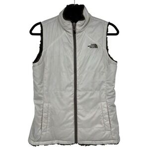 The North Face Women's Mossbud Insulated Vest Reversible X-Small Cream/Brown EUC